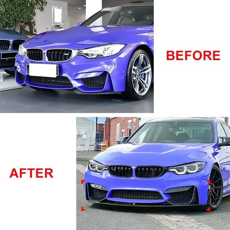 2PCS Car Front Left, Right Bumper Lip Spoiler Splitter Diffuser Body Kits Fit for BMW 3 4 Series M3 M4 F80 F81 F82 F83 2013-2020