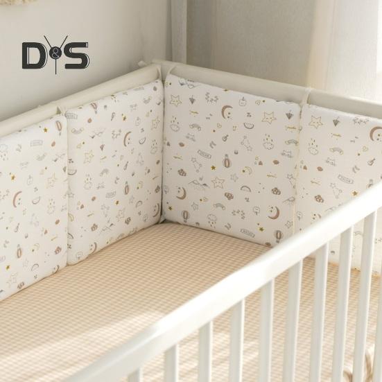 6-teilige Krippeneinlage zum Zahnen, 11,8 x 11,8 Zoll, Antikollisions-Babybett-Stoßstangenpolster, Krippenseitenschutz, Kinderbettschienenschutz