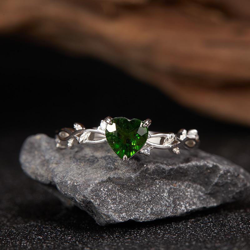 Non-Fading Niche High-End S925 Sterling Silver Natural Topaz Garnet Amethyst Transparent Limestone Colored Treasure Ring For Women