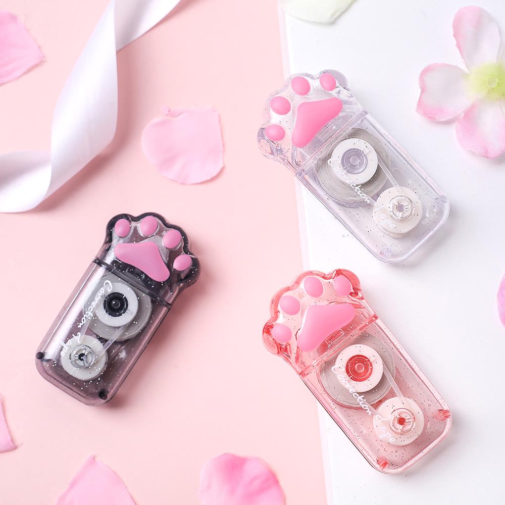 Twingo Cute Cat Paw Correction Tape with Heart Eraser - Popular Girly Design