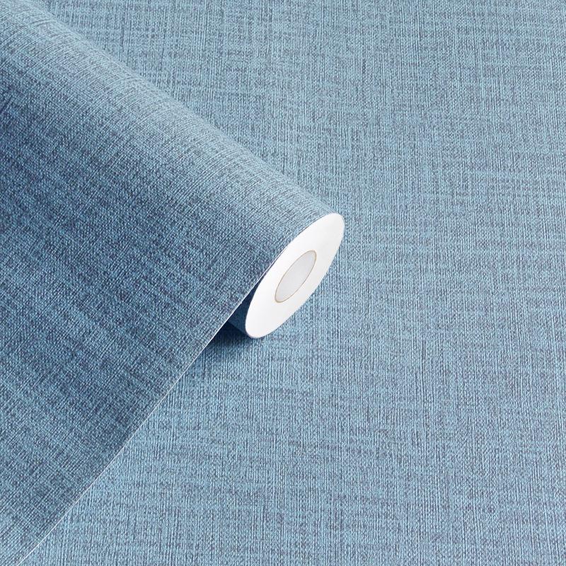 Linen Texture Self-Adhesive Waterproof Wallpaper for Bedroom & Living Room - Thickened, Solid Color, Moisture-Proof, Simple Design.