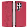 For Samsung Galaxy S25 Ultra Case RFID Blocking Wallet Stand Imprinted Cat Pattern Leather Phone Cover