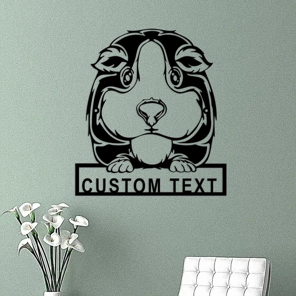 Personalized Guinea Pig Metal Wall Art, Custom Pet Name Sign, Farmhouse Decor for Indoor Outdoor