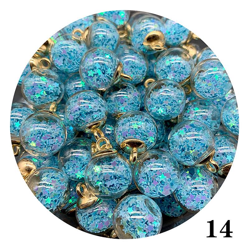 Star Sequin Glass Ball Pendant for Nail Art, Necklaces, Hair Accessories & Keychains