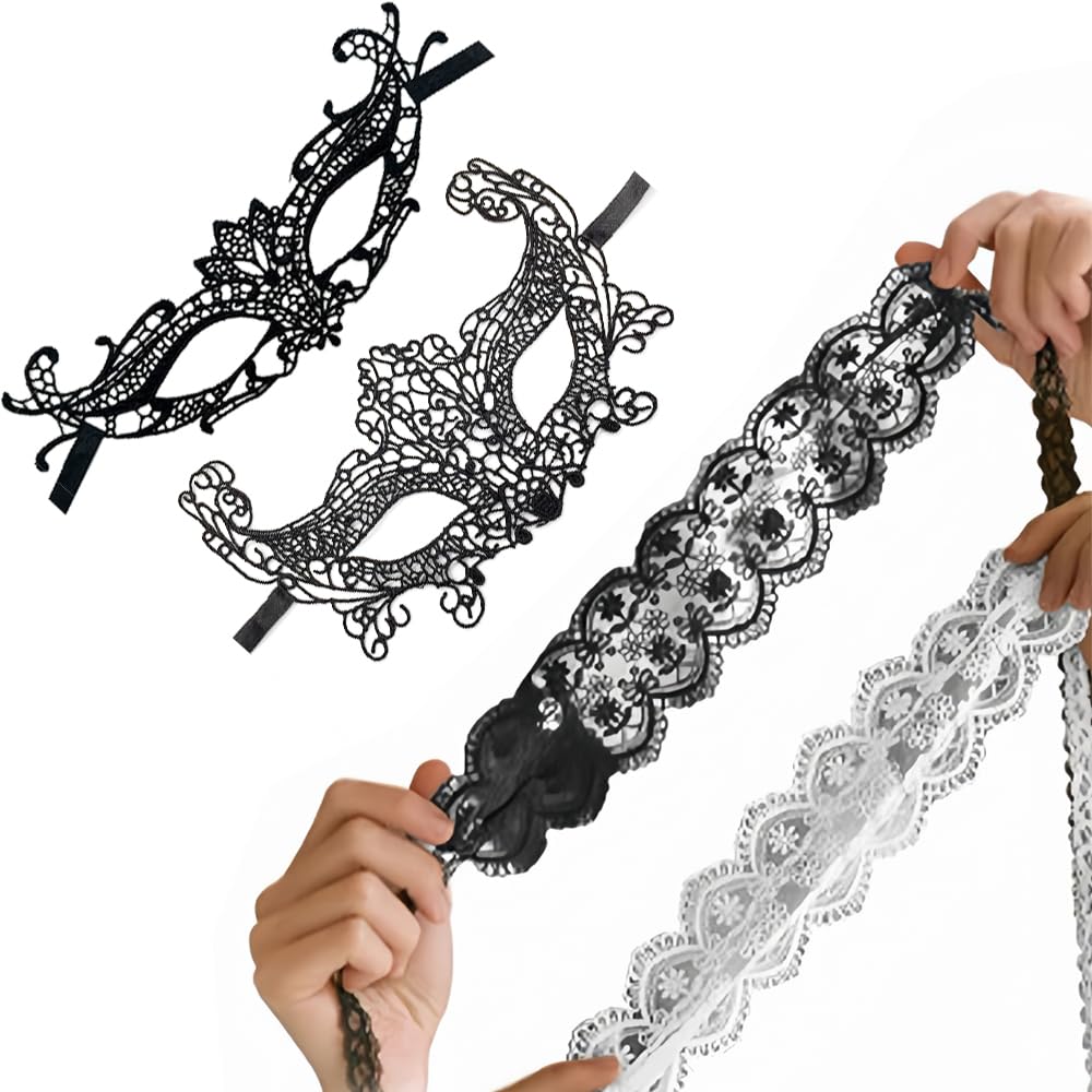 Lace Eye Venetian Eye Stage [YIXINLYMY] Mask, 4-Piece Set, Mask, Cosplay, Accessories, Ball, Costume, Theater, Play, Performance, Party, Halloween,