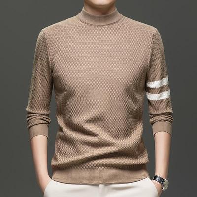 2025 Neuer dicker Strickpullover für Herren mit halbem Rollkragen – Vielseitiges lässiges Basisteil für Papa
