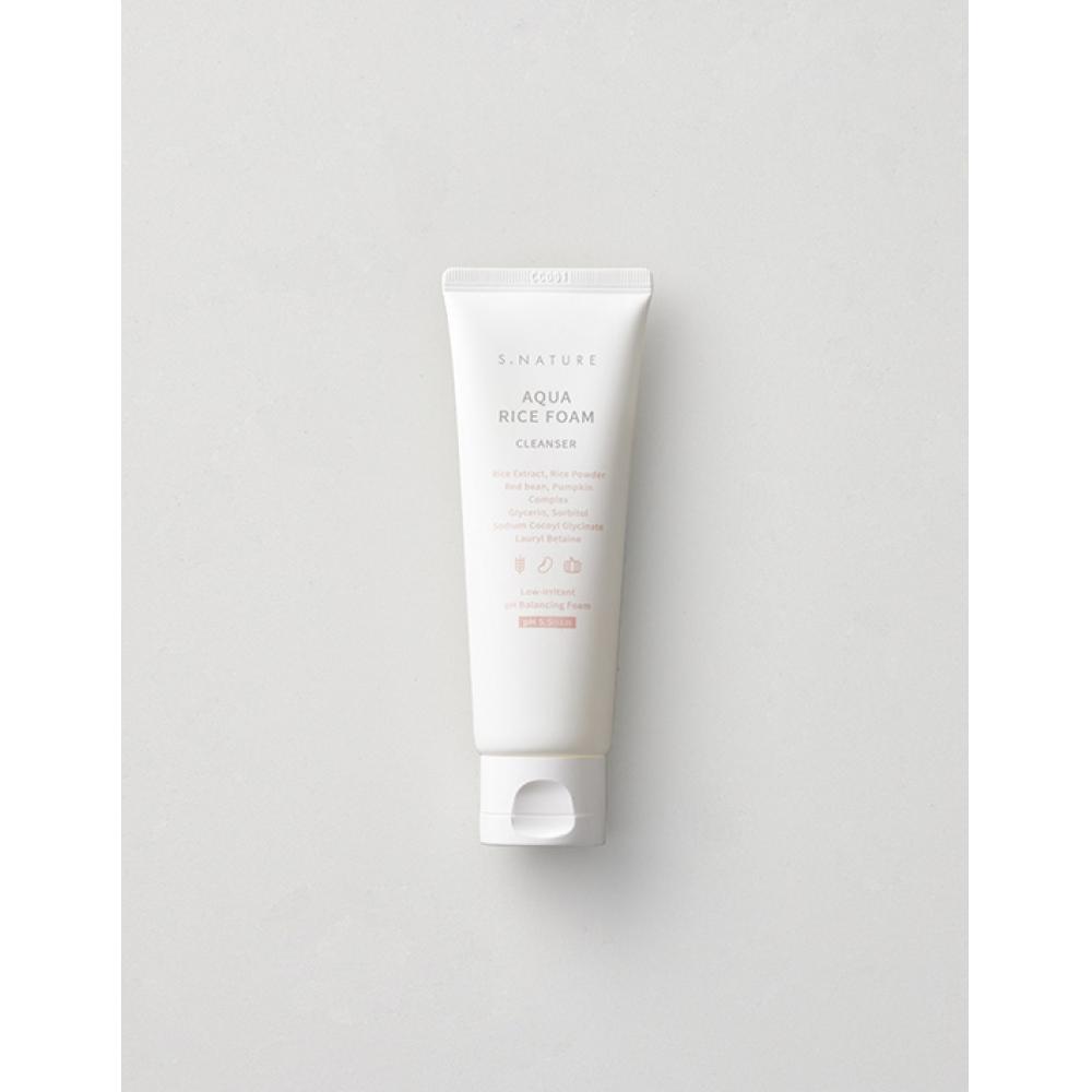 S Nature Aqua Rice Мягкая кислотная очищающая пенка 80 мл