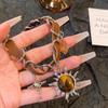 "Maillard Sun Leather-Stitch Necklace: New Stylish, High-End Clavicle Chain for Trendy Women"