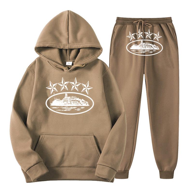 Grenzüberschreitende europäische und amerikanische Trends Pullover mit Vier-Sterne-Buchstabenaufdruck Hoodies für Herren und Damen Sweatshirt-Set mit Rundhalsausschnitt Lockeres Oberteil