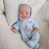 8 Inch Solid Silicone Rebirth Doll Charlie Rabbit Printing Blue Legged Pants Simulation Doll Soft Q Elastic Reborn Baby Doll for Child Christmas Gifts