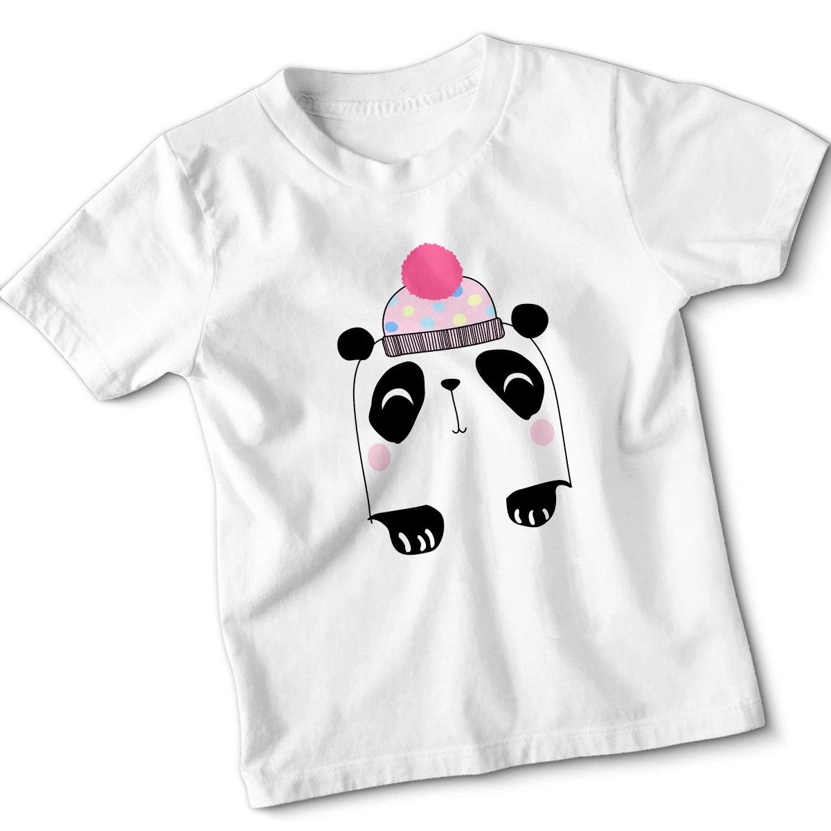 Kids Cute Panda Hand Drawn Tshirt Zoo Animal Graphic Gift 130