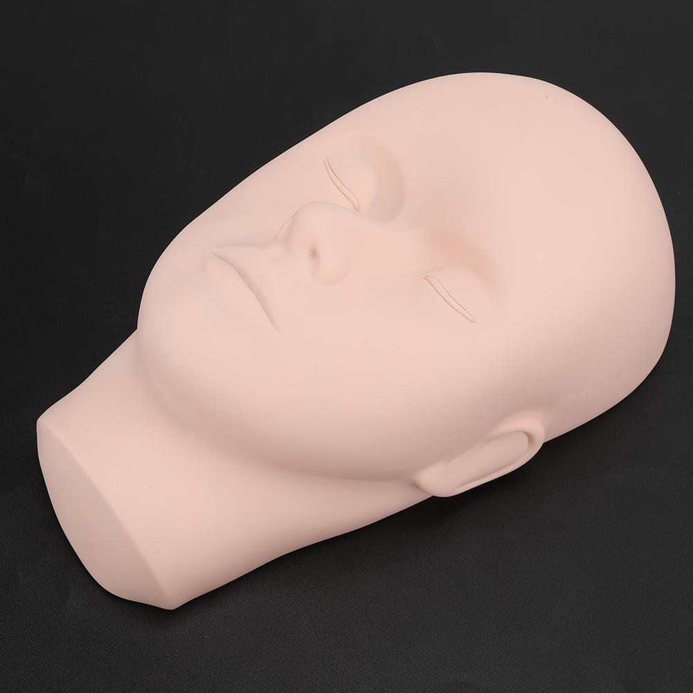 Silicone Half Head Mannequin Tattoo Eyelash Grafting Makeup Painting Practice Skin
