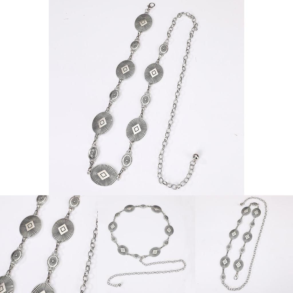 Vintage Metal Waist Chain For Women With Geometric Design For All Seasons
