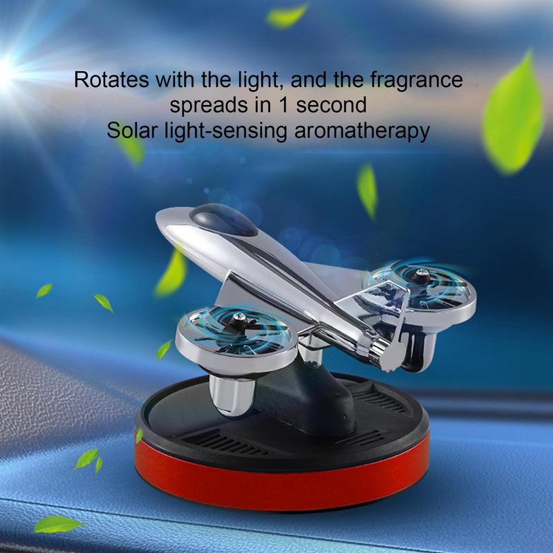 Car Diffuser Perfume Automatic Dashboard Rotating Solar Perfume Oil Diffuser Airplane Shape Design Car Odor Eliminator Air