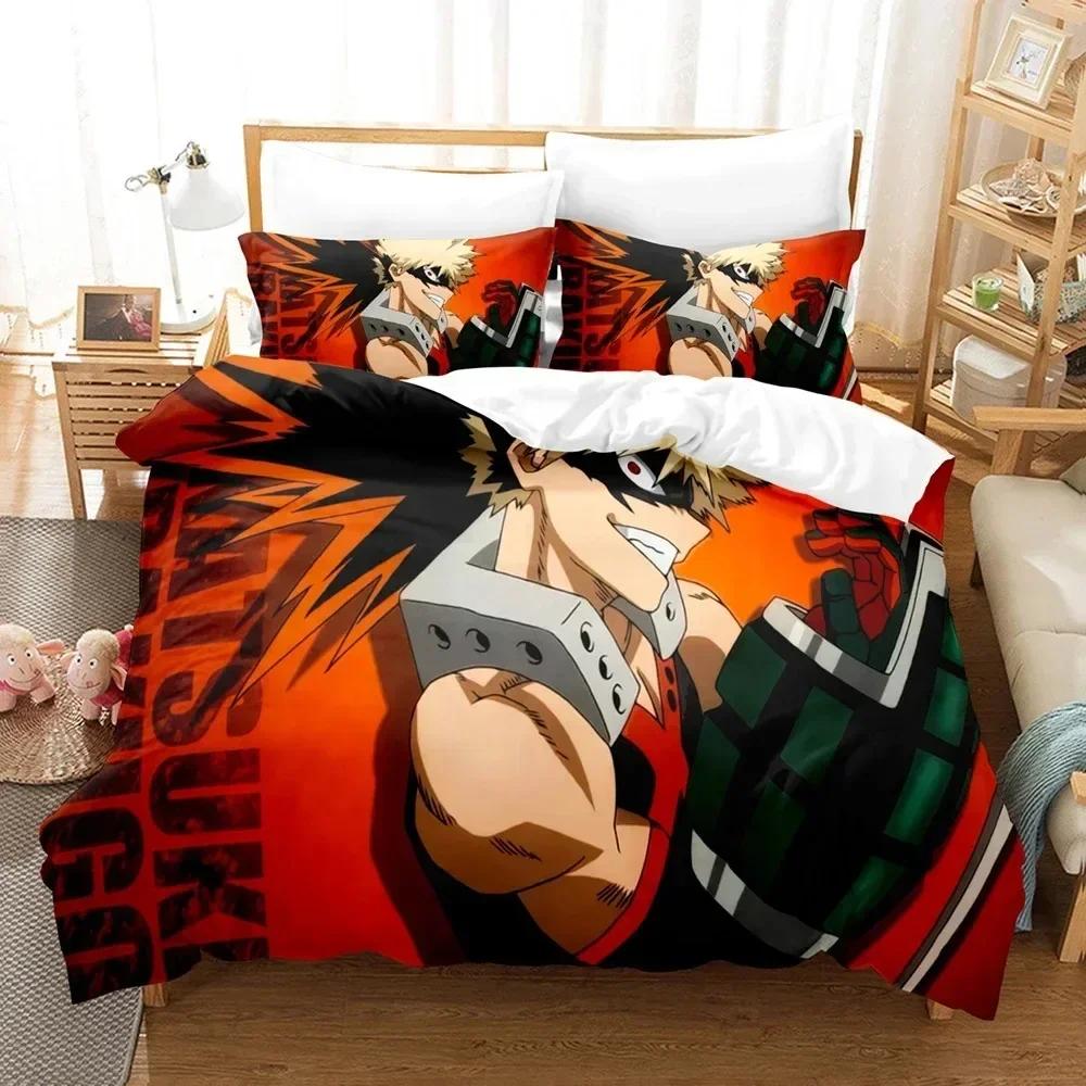 My Hero Academia Sängkläder Set Japan Tryckt Sängset Med Örngott Säng Påslakan Mjukt Queen King Size Sängkläder Hem