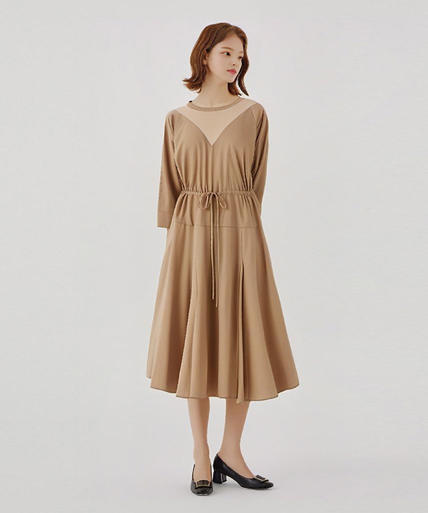 SOUP Waist String Mix Long Dress (Sy8Op30)