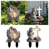 2D Yard Sign Decorative Cross Garden Stake Garden Accessory,Prop,Stylish,Acrylic Flat Decor Flower Pot Ornament for Farmhouse