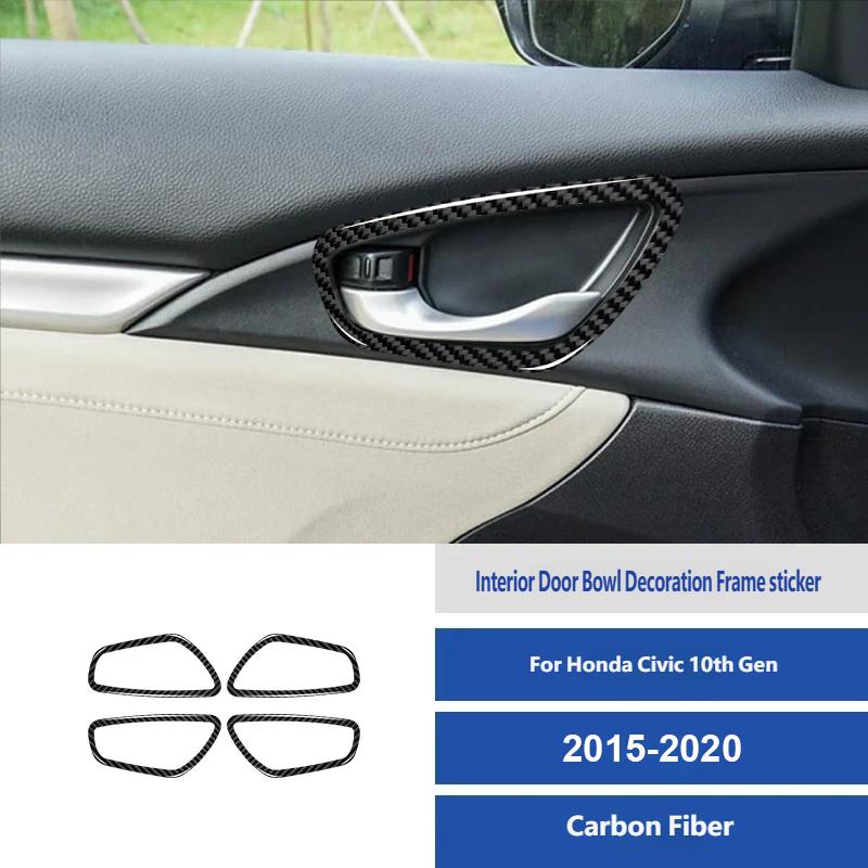 Car Interior Door Handle Bowl Frame Cover Trim For Honda Civic 10th Gen 2015-2020 Interior Decoration  Accessories