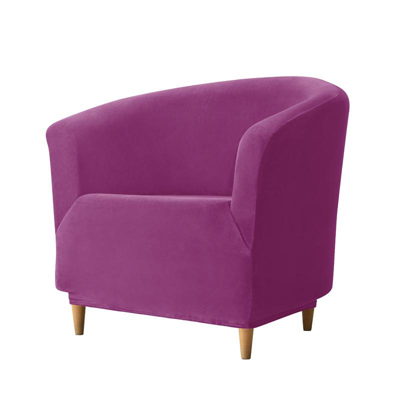 Velvet Tub Sofa Cover Soft Stretch Armchair Slipcover Home Decor Anti-dirty Club Chair Covers for Living Room Pet Kid Case 1PC