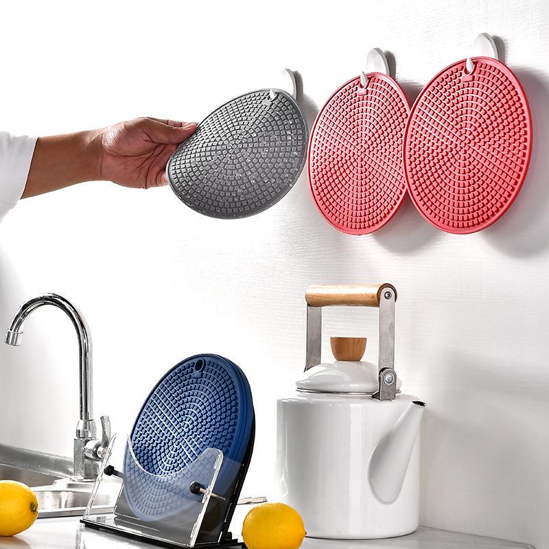 Silicone thermal insulation mat, round non-slip coaster, table mat, pot mat, placemat, high temperature resistance