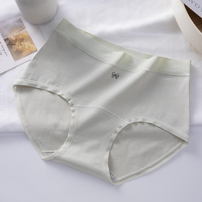 Ladies Spring and Autumn Simple Pure Cotton Waist Extended Crotch Underwear