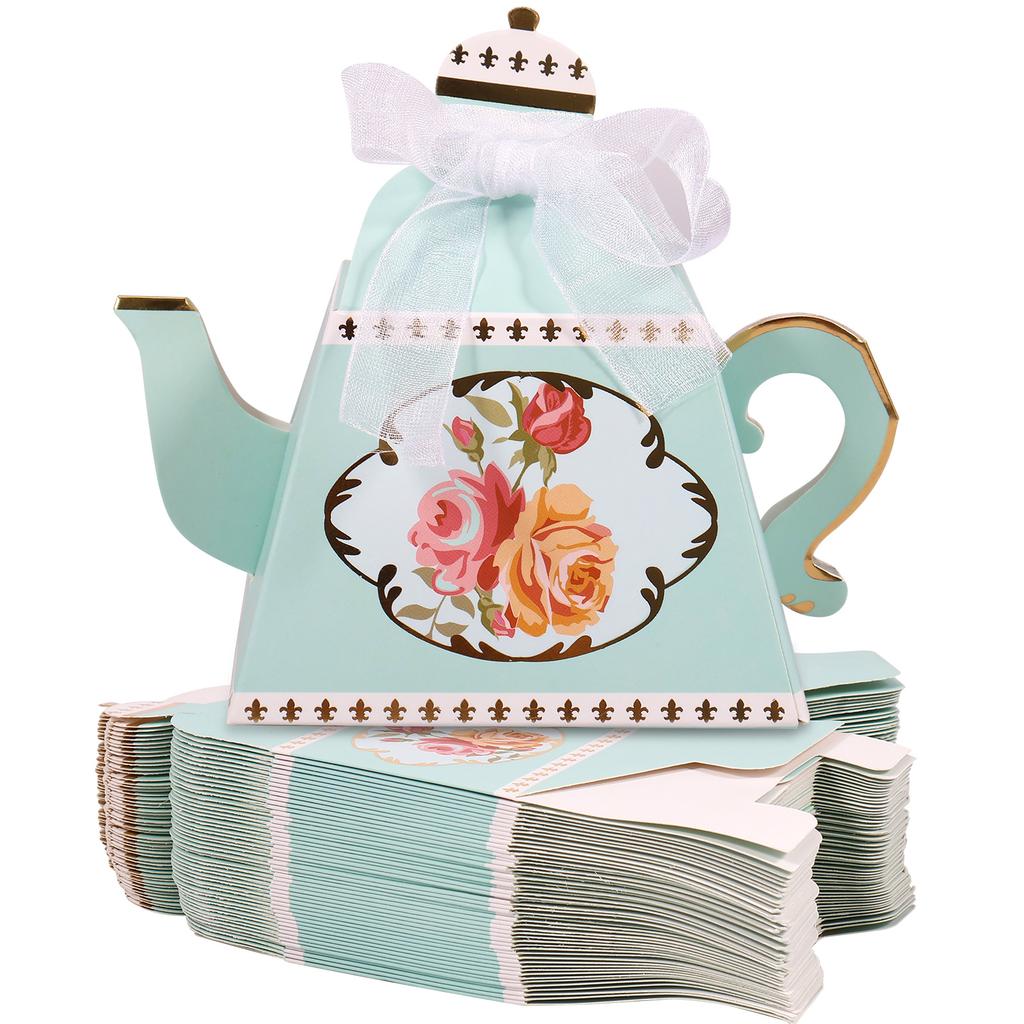 50/100Pcs Teapot Gift Boxes Cute Cookie Candy Box Mini Paper Present Bags Wedding Bridal Birthday Christmas Decor Party Supplies