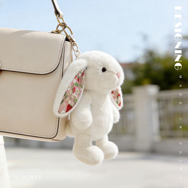 Plush Rabbit Keychain Charm: Cute Backpack Pendant & Doll Gift for Girls
