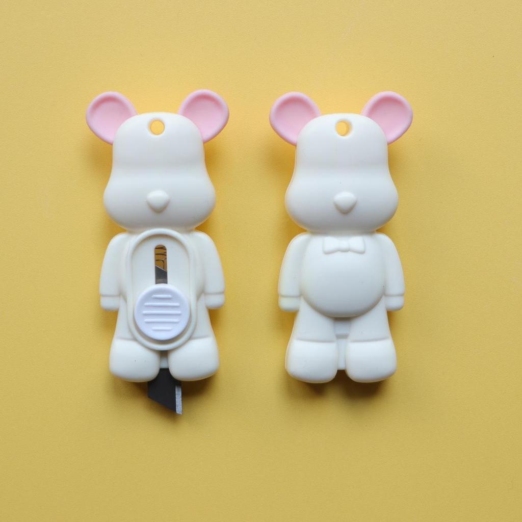 Couteau utilitaire ours adorable - Mini coupe-papier compact pour emballage artisanal