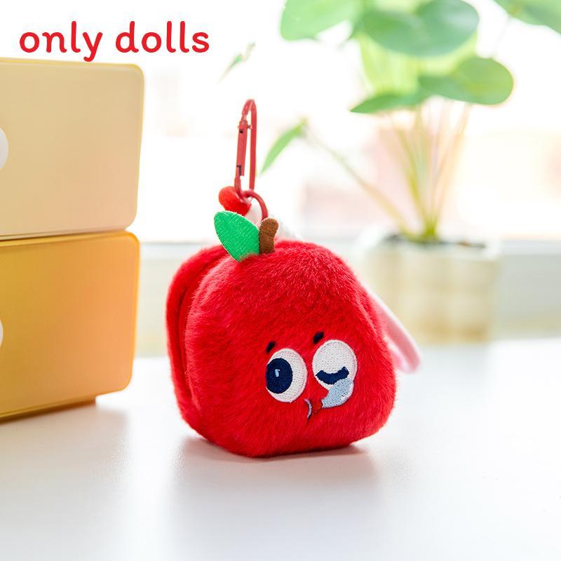 Apple Core Plush Keychain With Soft Pp Cotton For Kids Backpack Accessory Apple Earphone