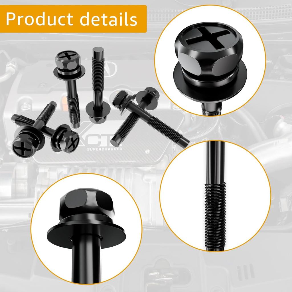 41085 Engine Air Filter Box Cover Screw Bolts, Air Cleaner Fastener Compatible with Honda Civic CR-V Odyssey Element 90091-RAA-A00, 90091-P36-000,