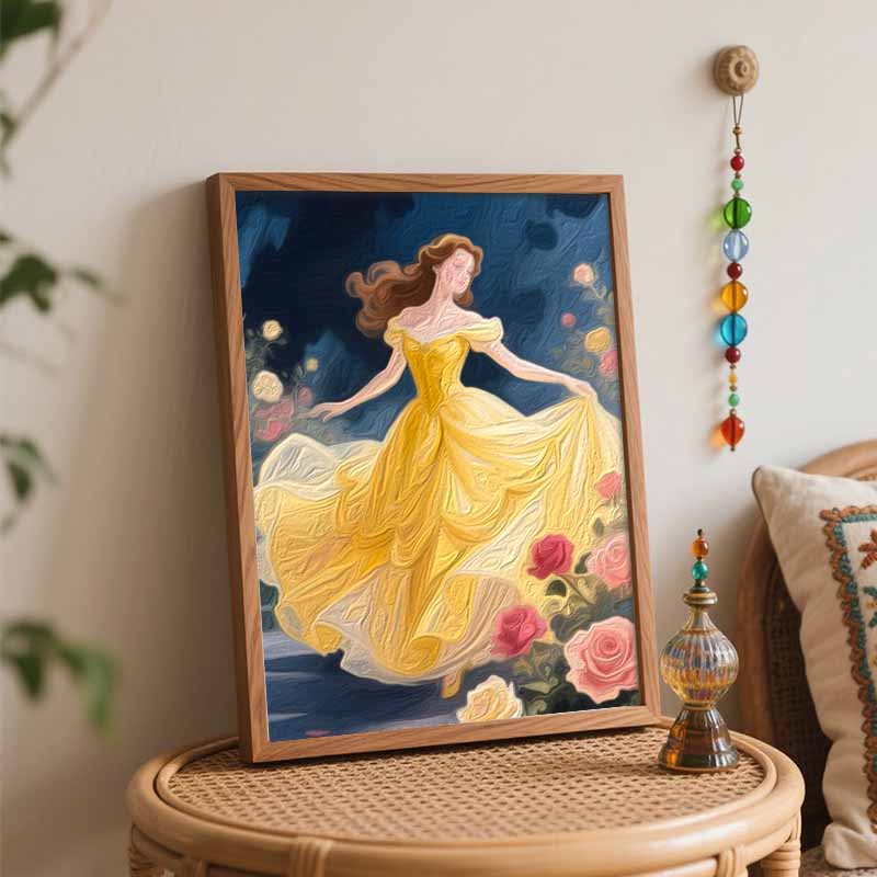 Disney Belle oil painting art set princess rose handmade diy gift home decoration