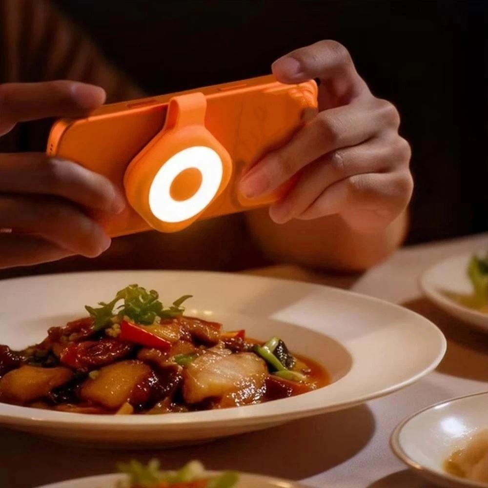 Portable Magnetic Phone Light Rechargeable 3 Color Temps Clip on Flashlight Foldable Compact Mini Photo Fill Lamp Cycling