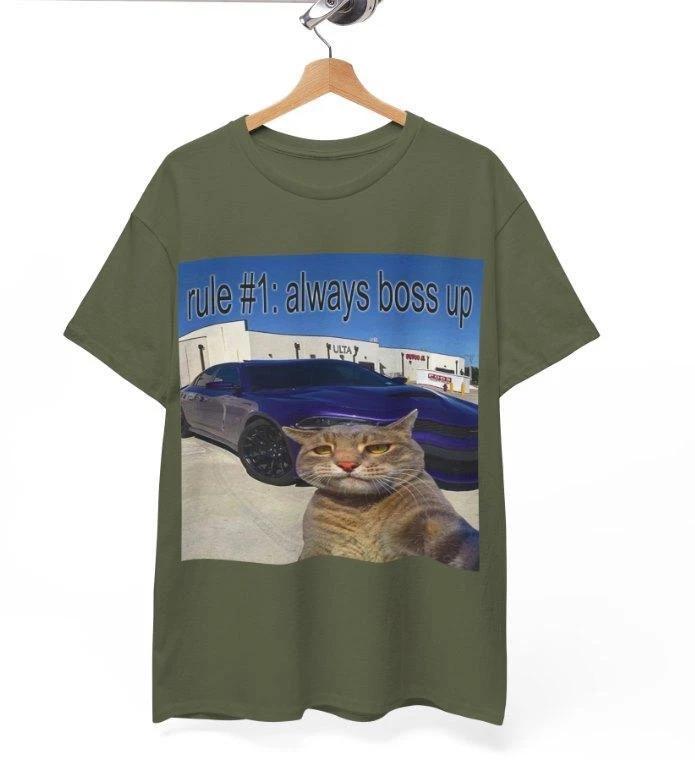 Rule 1 Always Boss Up Cat Shirt Cat Meme Funny Unisex T Shirt S