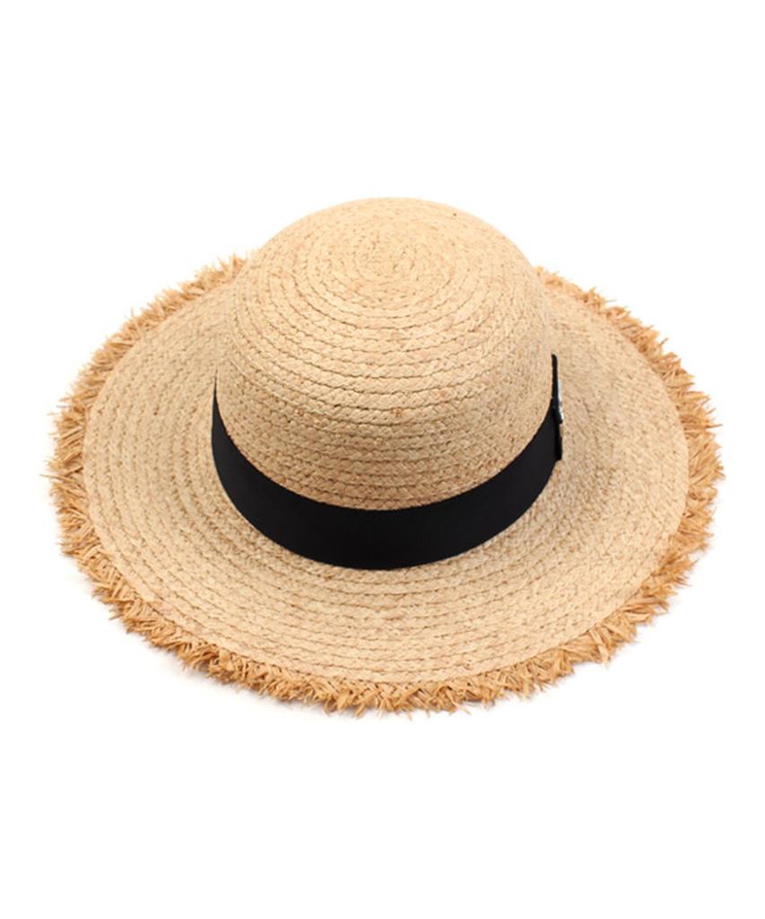 Yunibeosyeolkemiseuteuli Sv Metal Round Natural Raffia Hat Raffia Hat