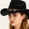 Ethnic Jazz Hat Metal Shell Belt Accessories Top Hat Dress Concave Gentleman Hat