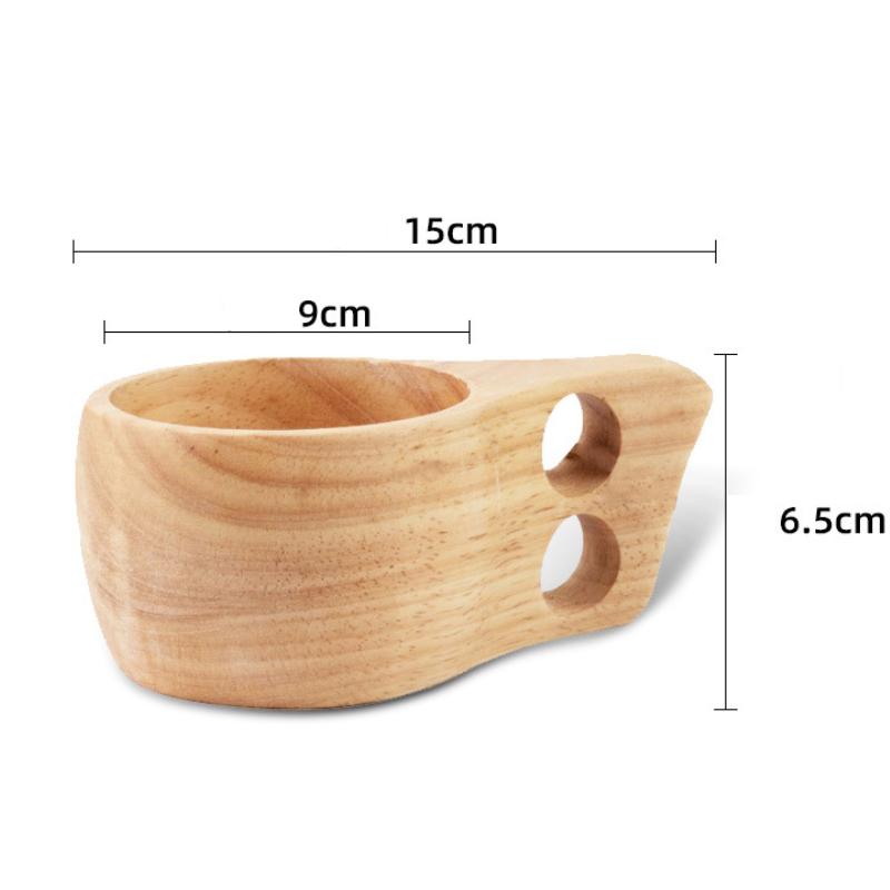 Non-Toxic Hand Carved Solid Lotus Wood Cup Kuksa Finnish Tableware With Handgrip Travel Wine Beer Cups For Bar Kitchen Gadgets