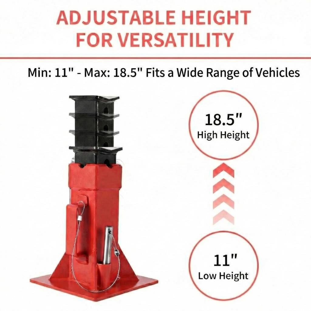 2Pcs 12 Ton /22 Ton Pin Type Car Jack Stands, Heavy Duty Pin-Style Supports with Quick-Release Locking for Trucks, RVs & SUVs