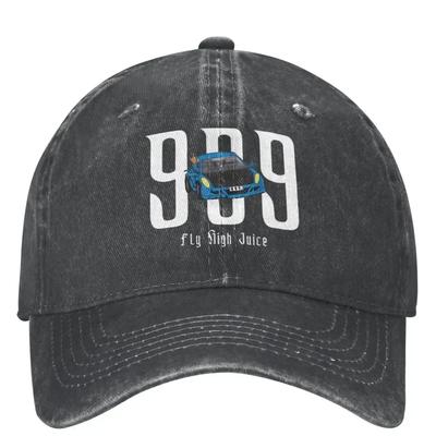 Herren Damen Fliegenauto Blau 999 Saftwelten Baseballkappe Mode Abgenutzte Denim Kopfbedeckung Verstellbar