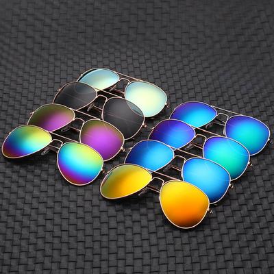 New Double Bridge Aviation Sunglasse Woman Aviat Alloy Frame Polit Mirror Sun Glasses Female Male UV400 Eyewear for Men