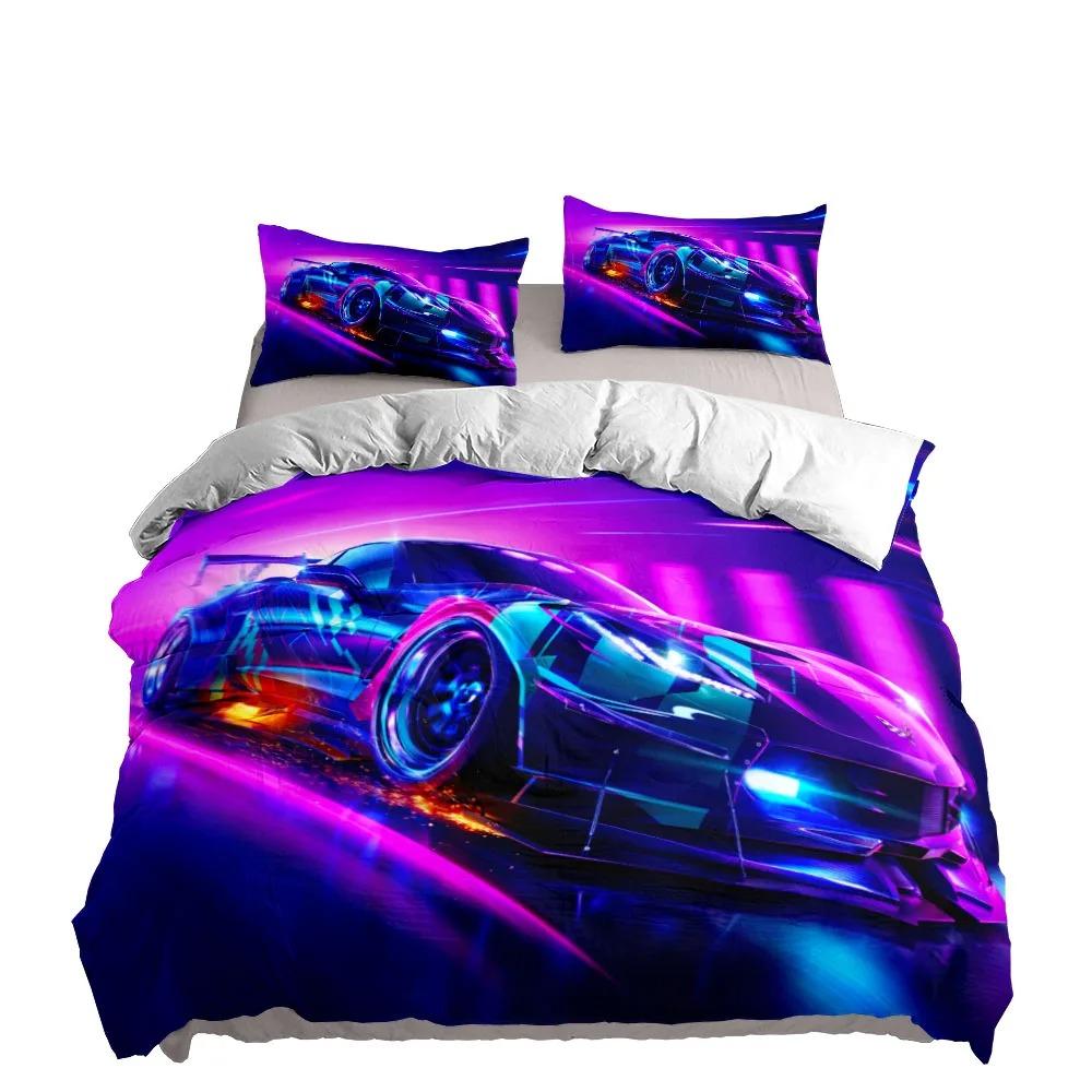 

Vincent Car Duvet Cover Set King Queen Double Full Twin Single Size Duvet Cover Pillow Case Bed Linen Set EU Single(135*200cm)3pcs