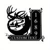 Custom Deer Mountain Metal Address Sign, Personalized Outdoor House Number Plaque, Unique Custom Housewarming Gift for Your Home Decor