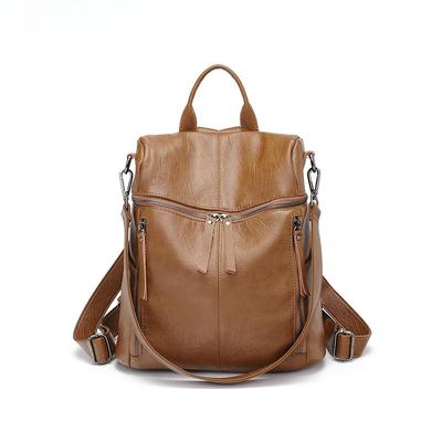 Damen-Rucksack aus weichem Leder, echtes Leder, Studentenrucksack, Business-Reisetasche