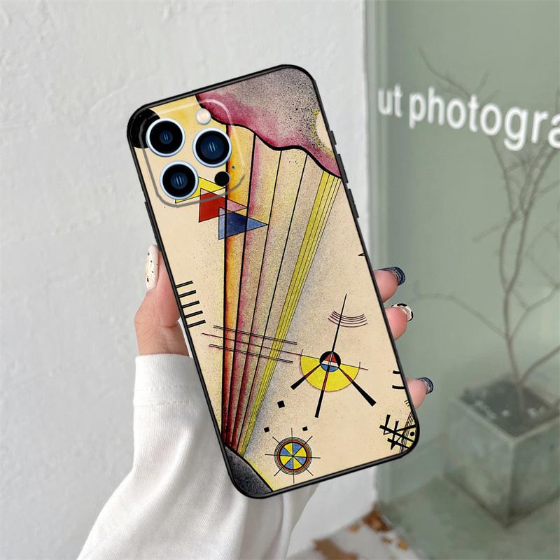 Wassily Kandinsky Abstract Artistic Silicone Soft Case For iPhone 17 Air 11 14 16 15 Pro Max 12 13 Mini 16 Plus 16e Back Cover