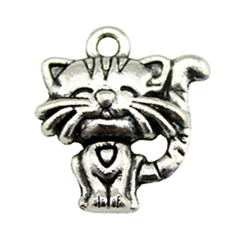 Charms Cat Pendants Heart Alloy Crafts For DIY Jewelry Making Accessories