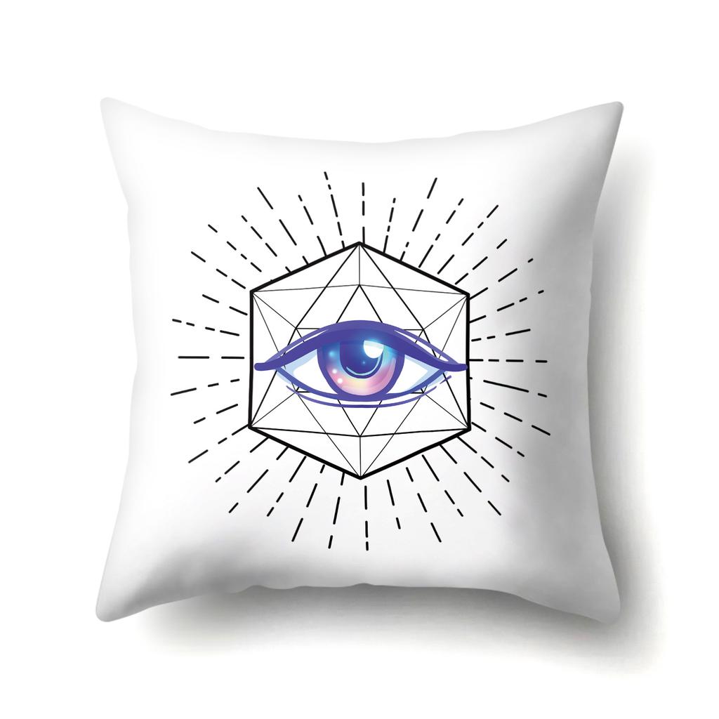 45X45Pillow Case Home Decoration Buddha Statue Cushion Cover Eye Meditation Yoga Mandala Spiritual Tattoo Polyester Pillow Cover