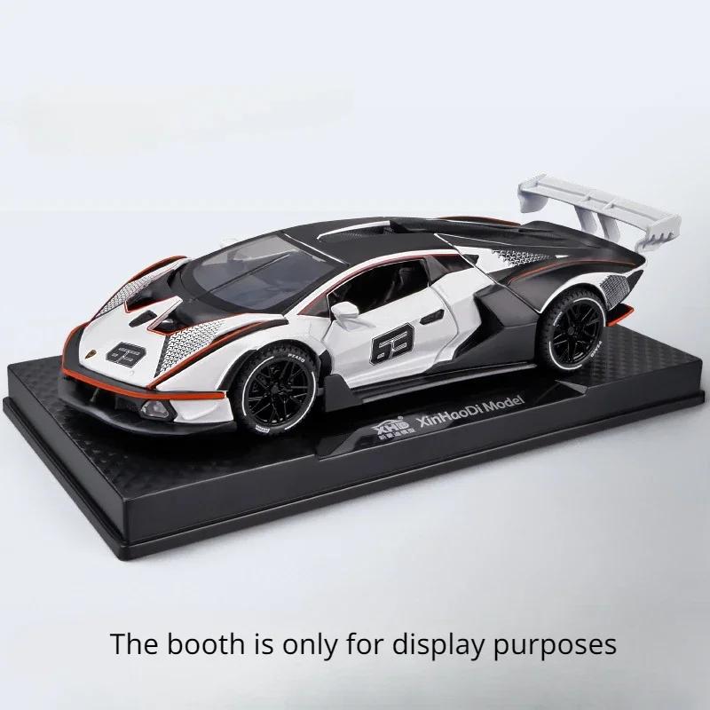 

1:32 Scale Lambor SCV12 Alloy Car Toy Metal Diecast Model Vehicle with Light Sound Pull Back Function Sport Car for Boy Gifts білий