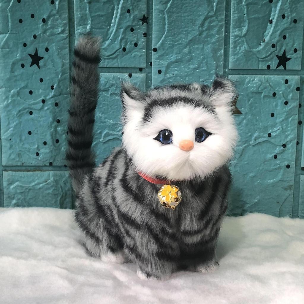 Peluche di Gatto Piangente Carino con Modello di Animale Realistico per Bambini e Regali