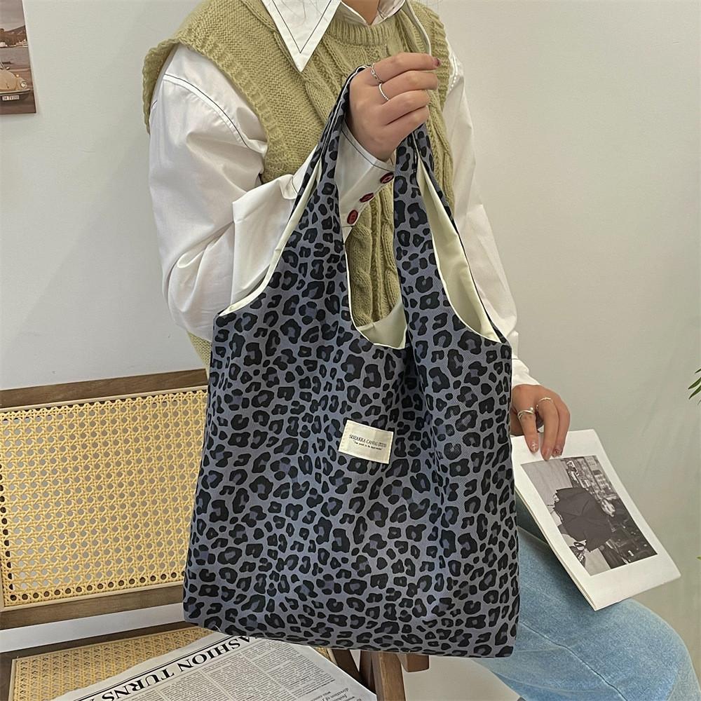 Trendy Leopard Print Fabric Tote Bag For Women Soft Comfortable Everyday Purse