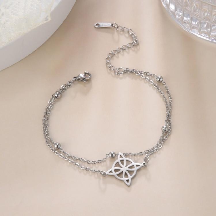 Witch Knot Charm Bracelets Stainless Steel Witch Knot Chain Bracelet Women Men