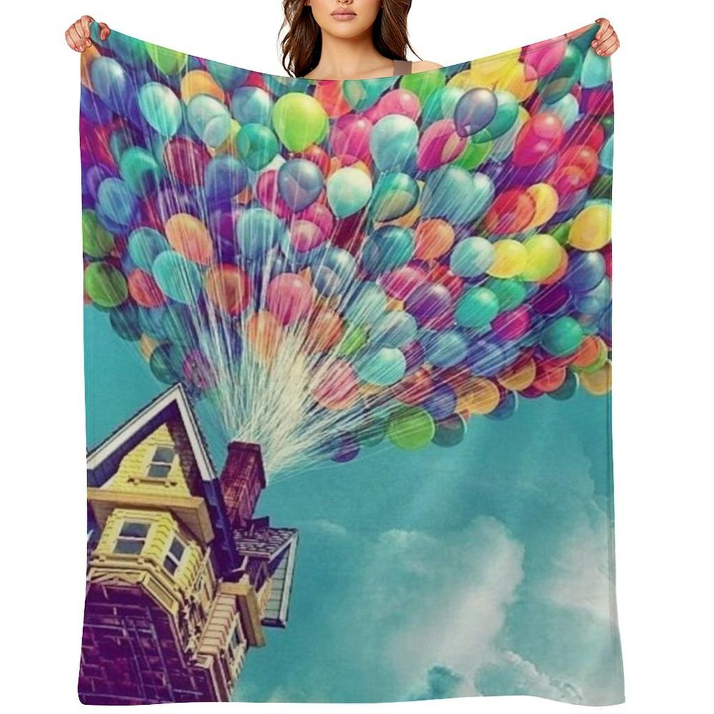 House In the Air Throw Blanket Sofa Throw Thermals For Travel Blankets For Baby Softest Blankets